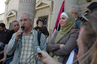 Perpignan, 24 mai 2012 - Procès des militants pour le BDS, Bernard, Yamina et Jeanne